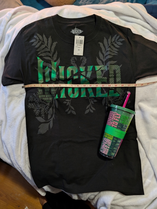 Hot Topic Tops - [BUNDLE] Wicked T-Shirt and Wicked Word Cloud 24 oz Tumbler with Straw